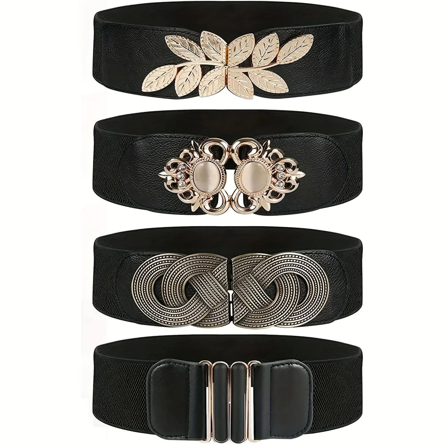Elegant Retro Metal Buckle Belt Women
