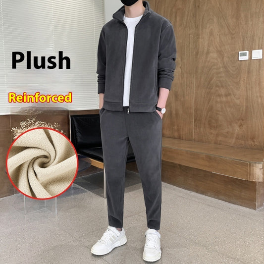 Men's Sports Leisure Warm Cardigan Suit